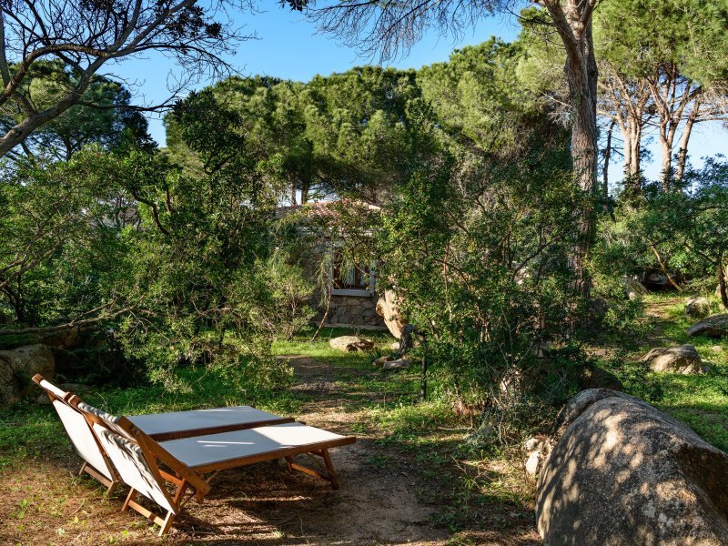 Sonnenliegen im Garten von Casa Bosco Sonnenliegen im Garten von Casa Bosco