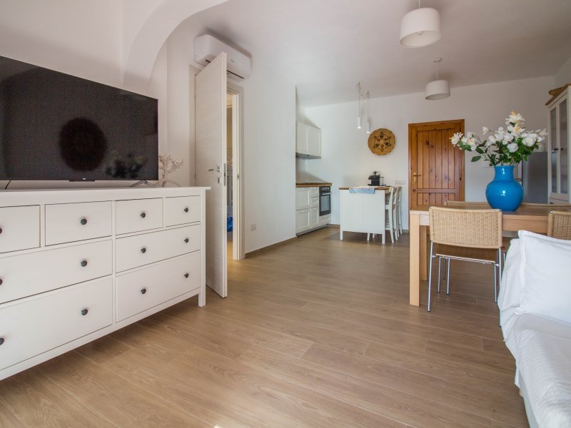 Heller Wohnraum und Kitchenette Heller Wohnraum und Kitchenette